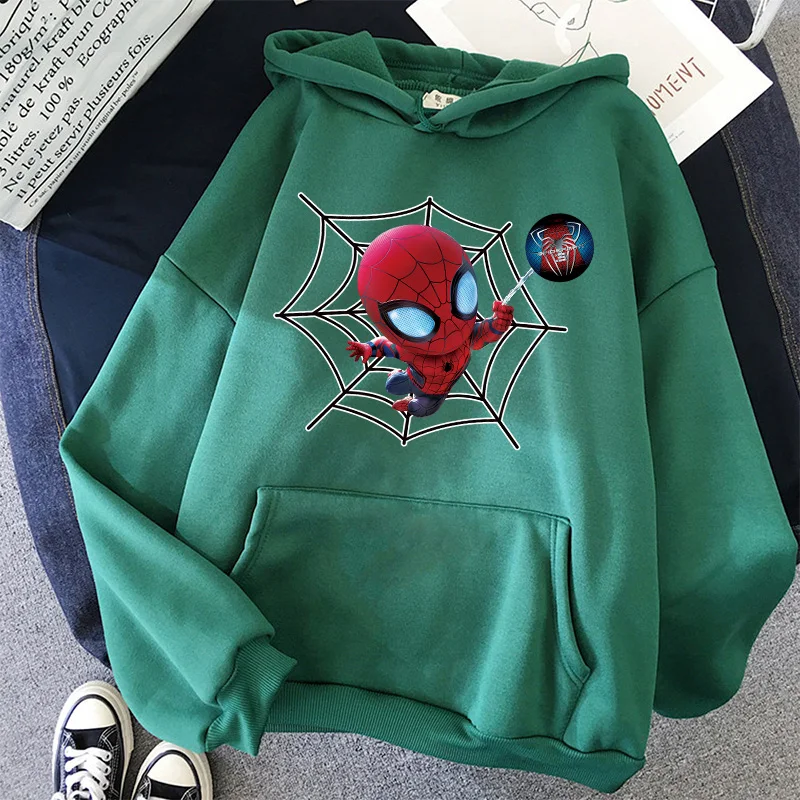 Anime Sweatshirts Spiderman Hoodie Funny Cartoon Sweatshirt Kawaii Cute Super Hero Spider Man Hoodies Unisex Harajuku Graphic