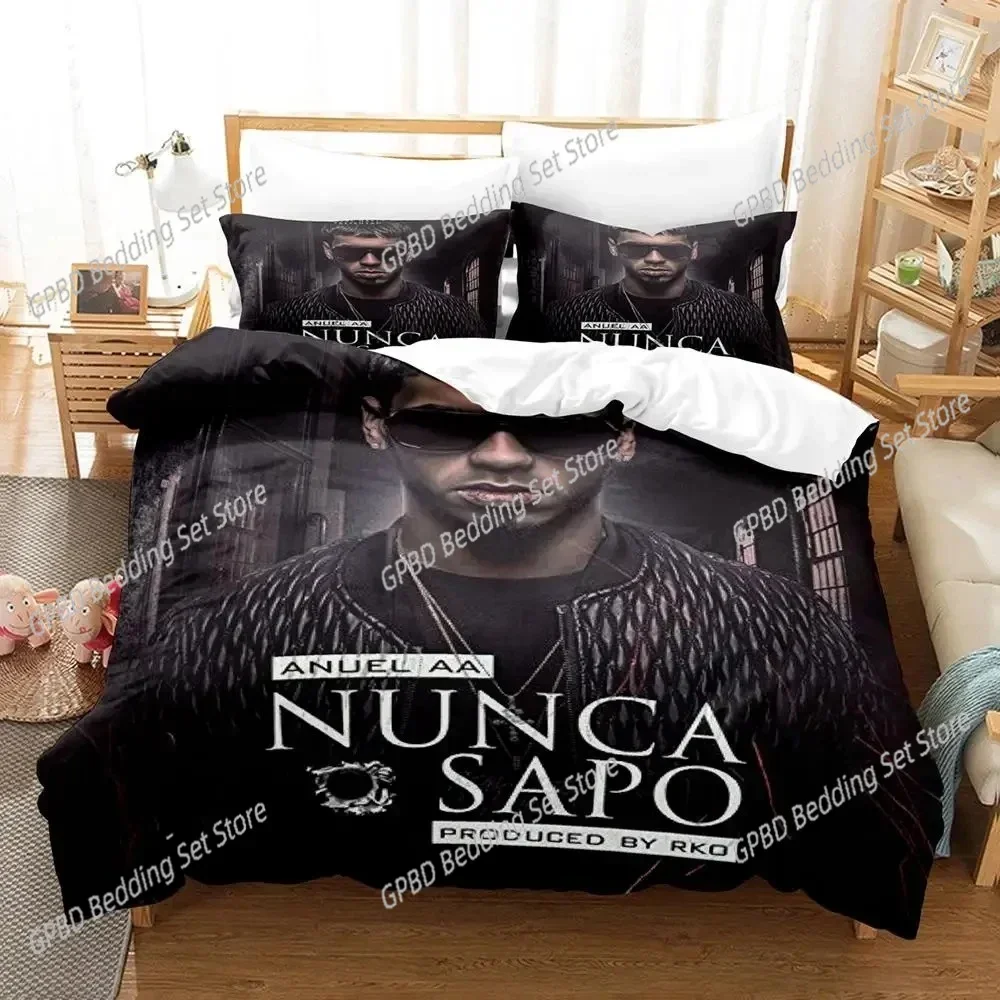 3D Print Anuel Aa Real Hasta La Bedding Set 3D Printed Suitable for Bedroom Duvet Cover Set With Pillowcases Kids Home Textile