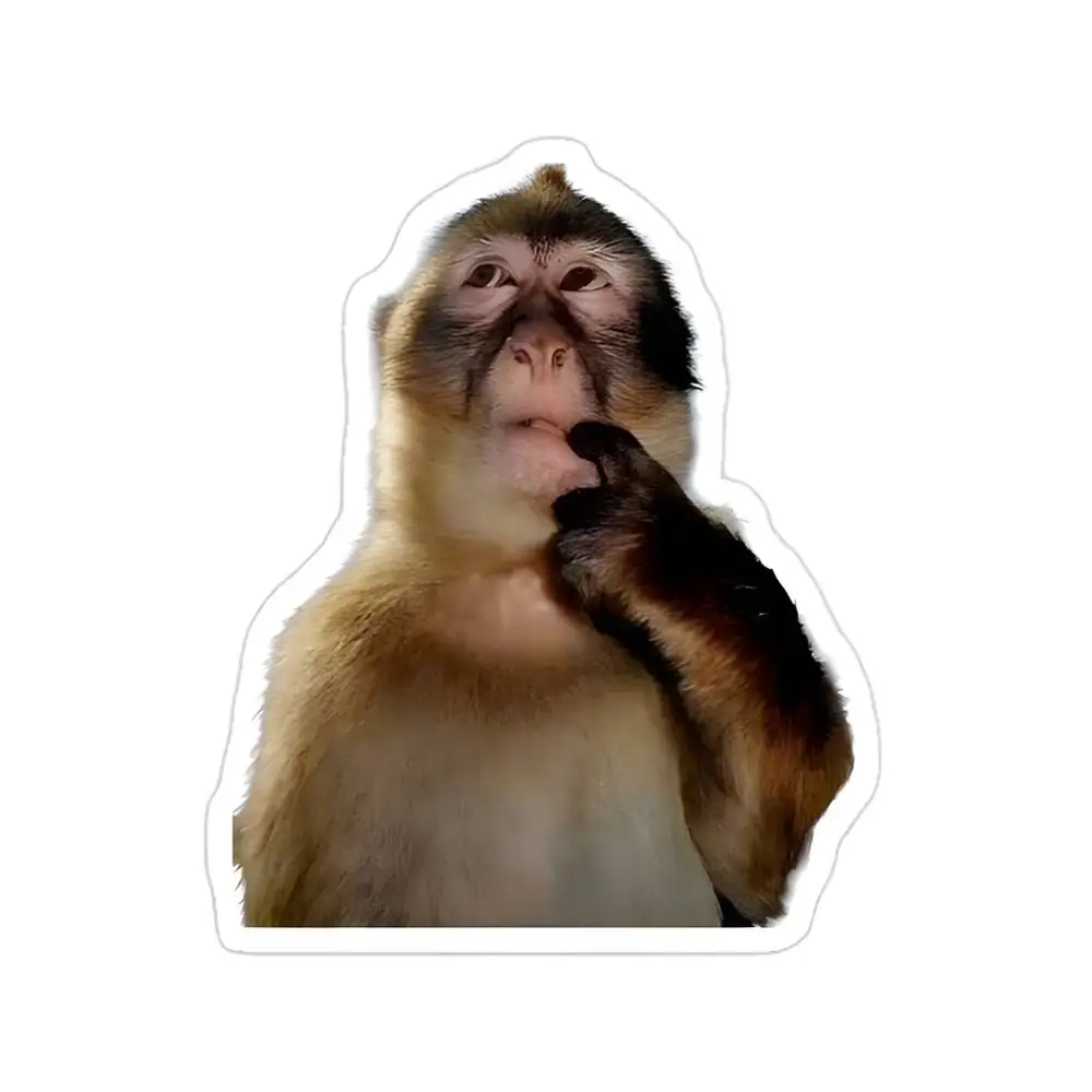 Monkey Thinking Waterproof Stickers For Decorating Car Windows Motorcycles And Computers.