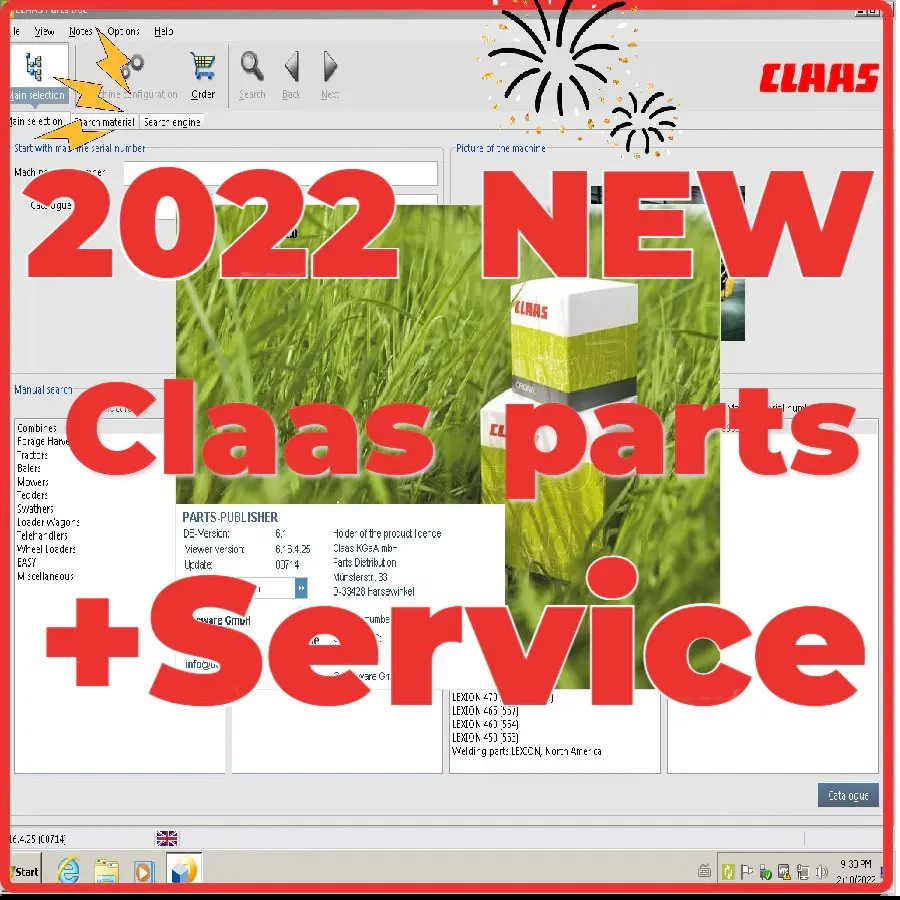 

WebTIC Offline 2022 Repair manuals,wiring and hydraulic diagrams,etc 2022 for claas+ Parts Doc 2.2 - Agricultural 2022