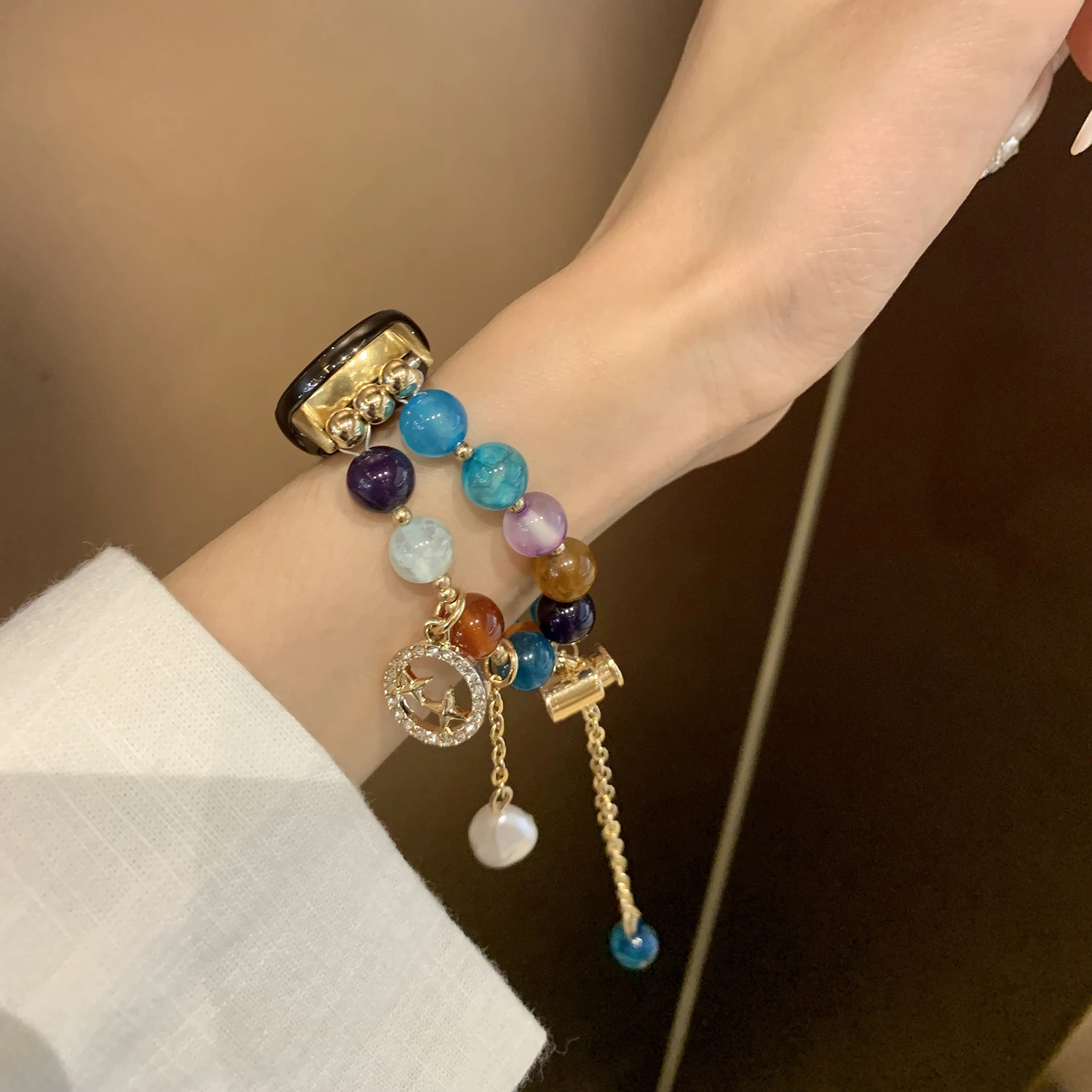 Gelang batu akik, gelang batu akik cocok untuk Xiaomi gelang cerdas tali mi8 mi9 tali indah mewah