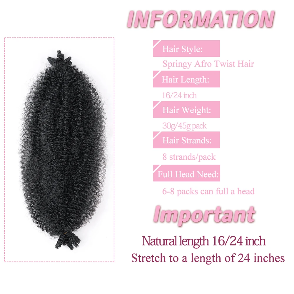 Synthetic Kinky Marley Braiding Hair Extensions Pre-Separated Afro Kinky Twist Crochet Hair Extension For Faux Locs Marley Braid