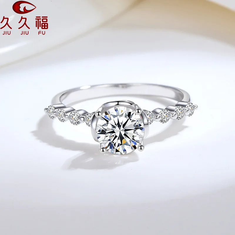 Vintage Heart Four-Claw Ring for Women, PT950 Platinum Base and 1 Carat Moissanite, display unique romantic personal taste.