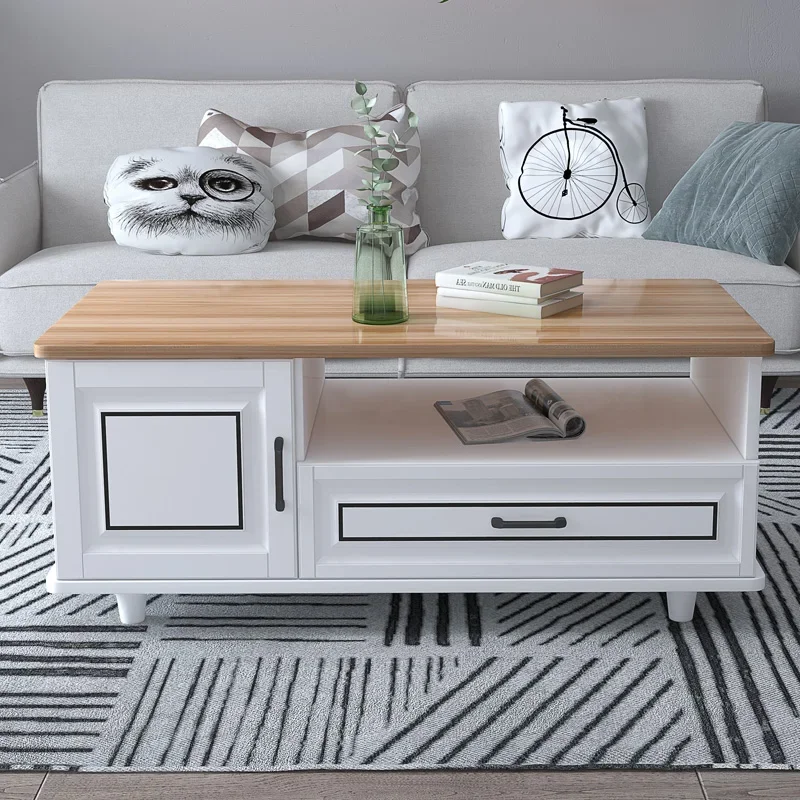 Apartment Modern Simple Solid Wood Legs ea Table Side Table Living Room Home Highlight Storage