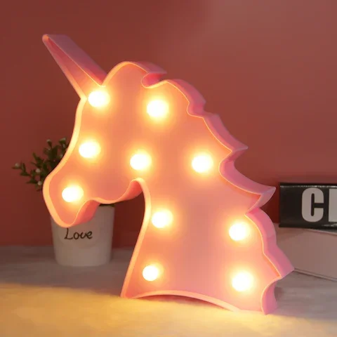 Adorable Children's Toy Christmas Birthday Gifts Decor Home Lovely Unicorn LED 3D Light Night Baby Bedroom Table Lamp Indoor Li