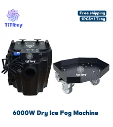 TiTiboy 6000w DMX Dry Ice Fog Machine Remote Low Lying Fog Machine Gound Smoke for Wedding Stage Performance DJ Equipment Party