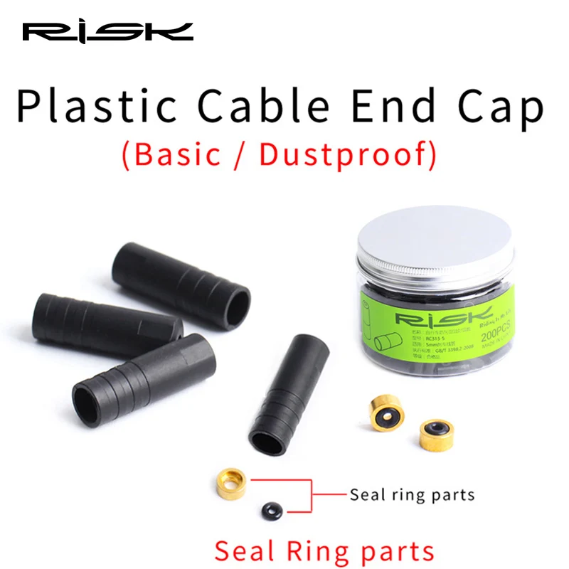 RISK 4/5mm Bicycle Brake Cable End Cap With Seal Ring Parts Dustproof Outer Cable Tube End Tip Cap For MTB Road Bike Shift Brake