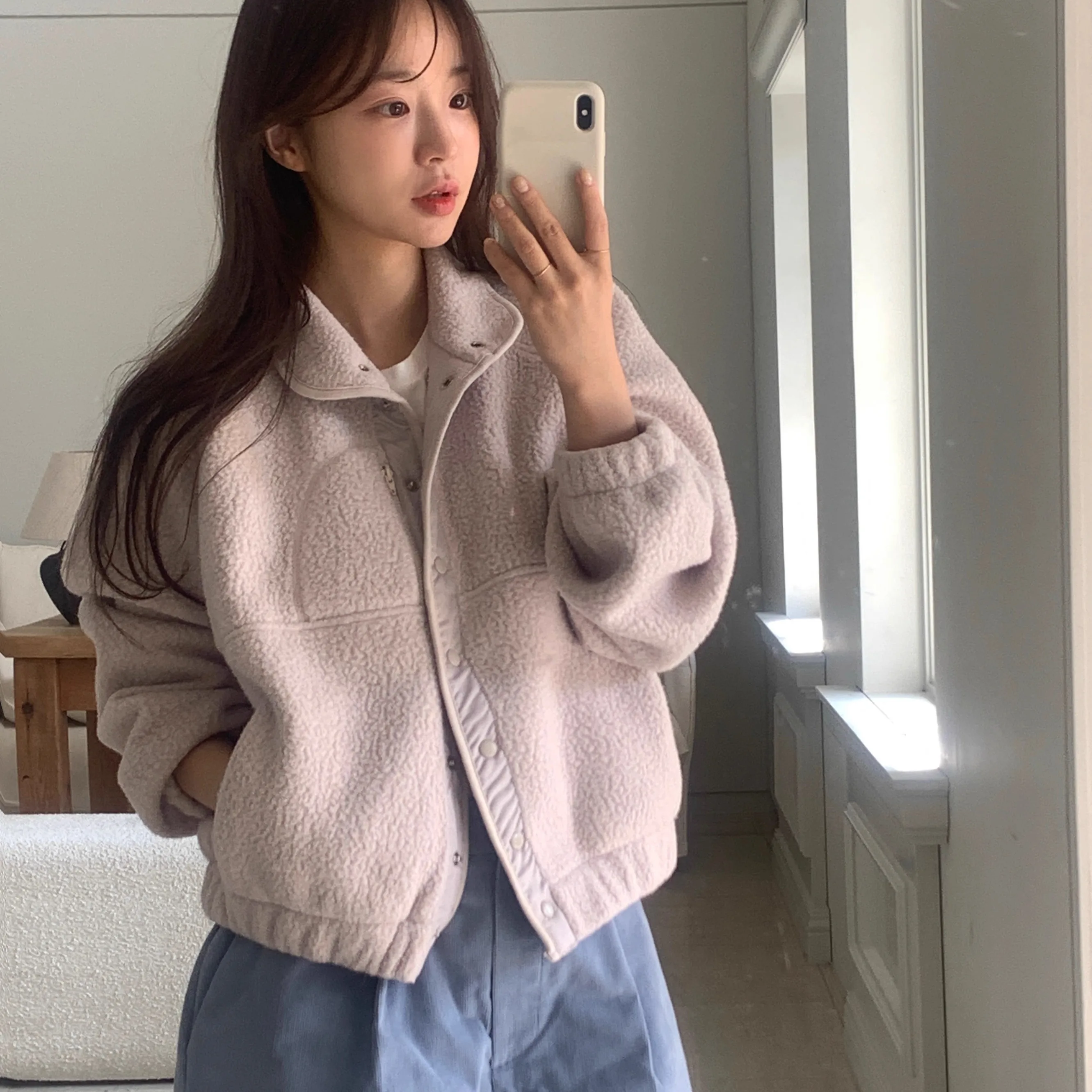 

Женская свободная удлиненная толстовка-куртка Dongda Gate с воротником-стойкой, осенне-зимняя, новая, универсальная...