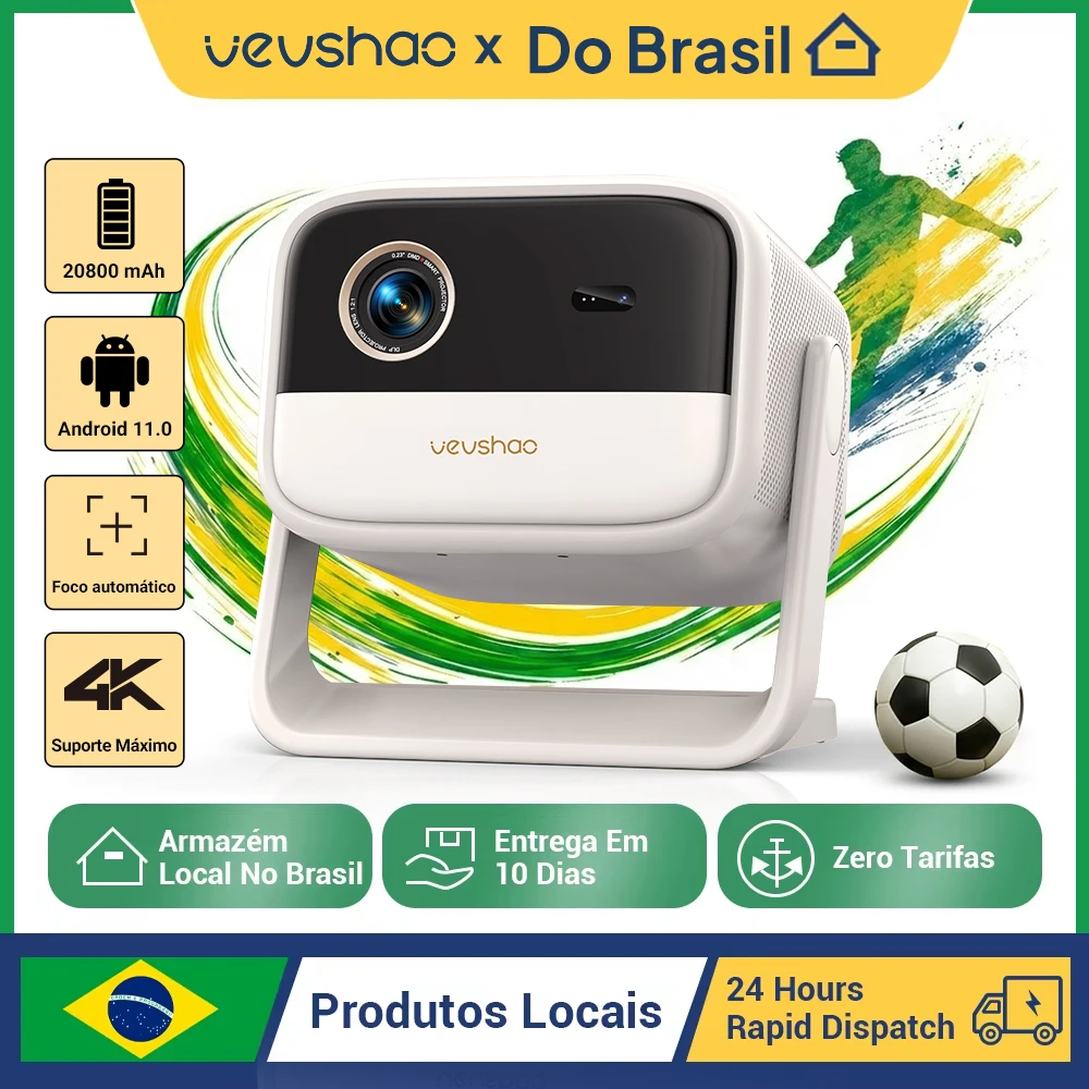 Projetor Vevshao V60 4K Portátil Mini Full Hd 1080P Wifi6 Bt5.2 Projetor de Víde - imagem 1