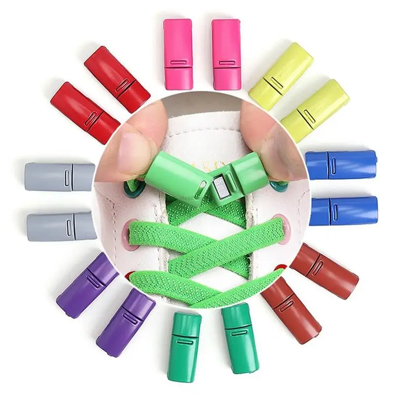 Magnetic Lock Shoelaces without ties Colorful Elastic Laces Sneakers No Tie Shoe laces Kids Adult Flat Shoelace Rubber Bands