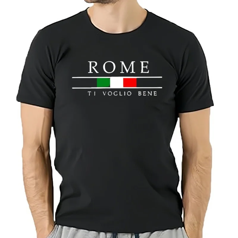 Camiseta holgada de manga corta con cuello redondo para hombre, 100% algodón, con estampado de alfabeto romano grande,