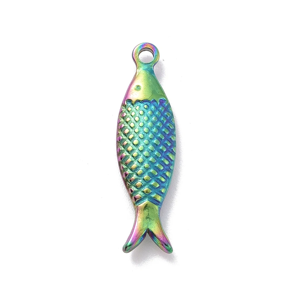 PandaHall 10 Stück Anlaufgeschützter 304 Edelstahl Schlanker Realistischer Fisch-Anhänger, 21x6x2,5mm, 1,5mm Loch für Schmuckherstellung ﻿ – Detail 5