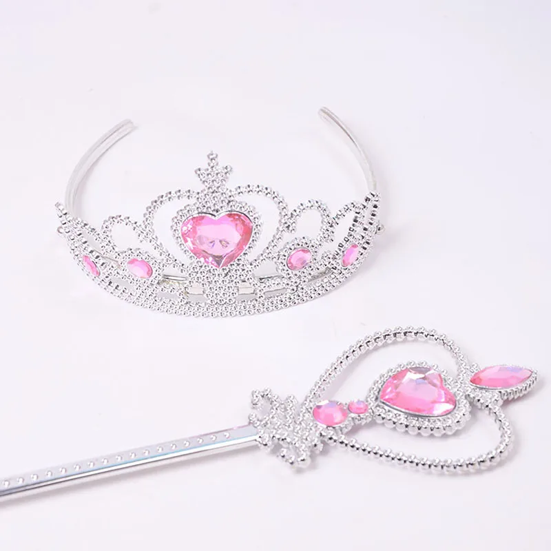 Princess Snowflake Diamond Stick Crown Set Magic Stick Queen Romance Princess Elsa Fairy Stick Children's Performance Props