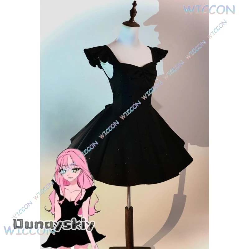 {BankaiMode}Hot Anime Alien Stage Cosplay Mizi Cosplay Costume Black Dress Mizi Cosplay Wig Women Girls Sexy Hallowen Roleplay