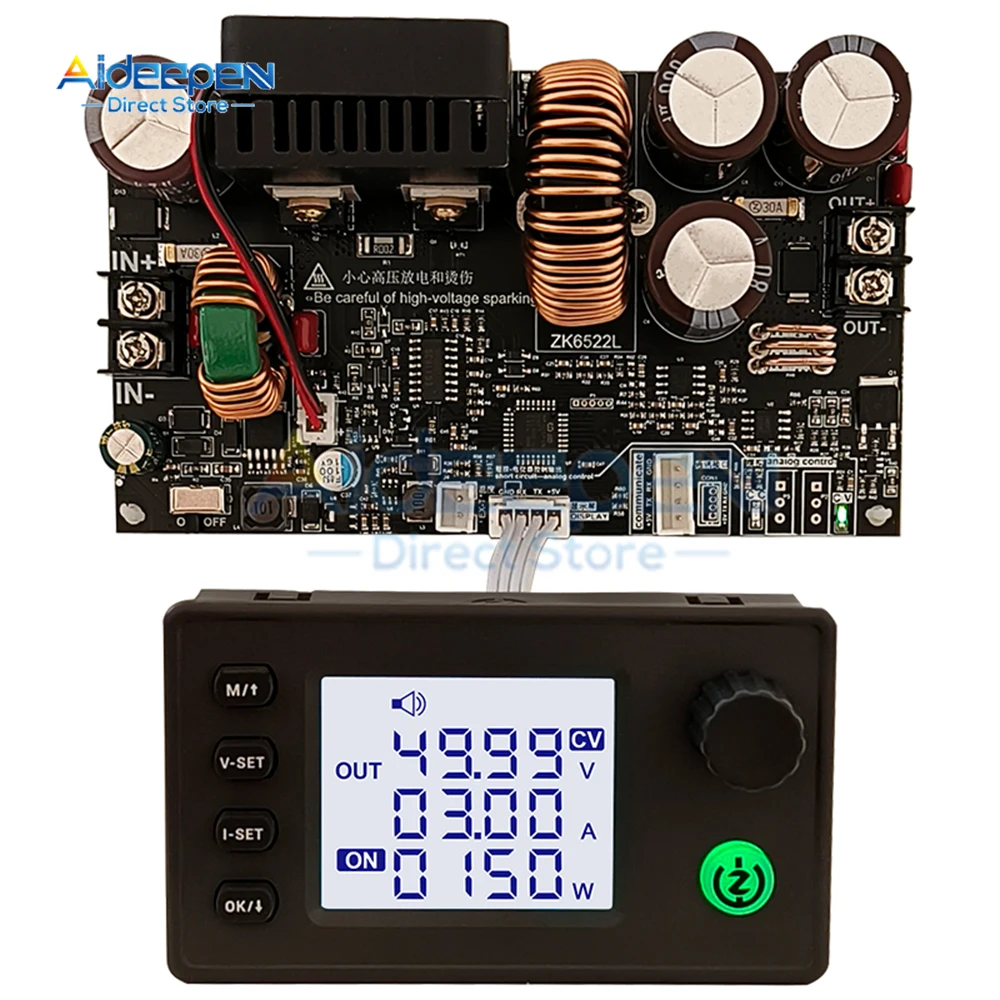 ZK-6522 22A/1400W CNC Adjustable DC Stabilized Voltage Power Supply Constant Voltage And Constant Current Step-down Module 6-75V