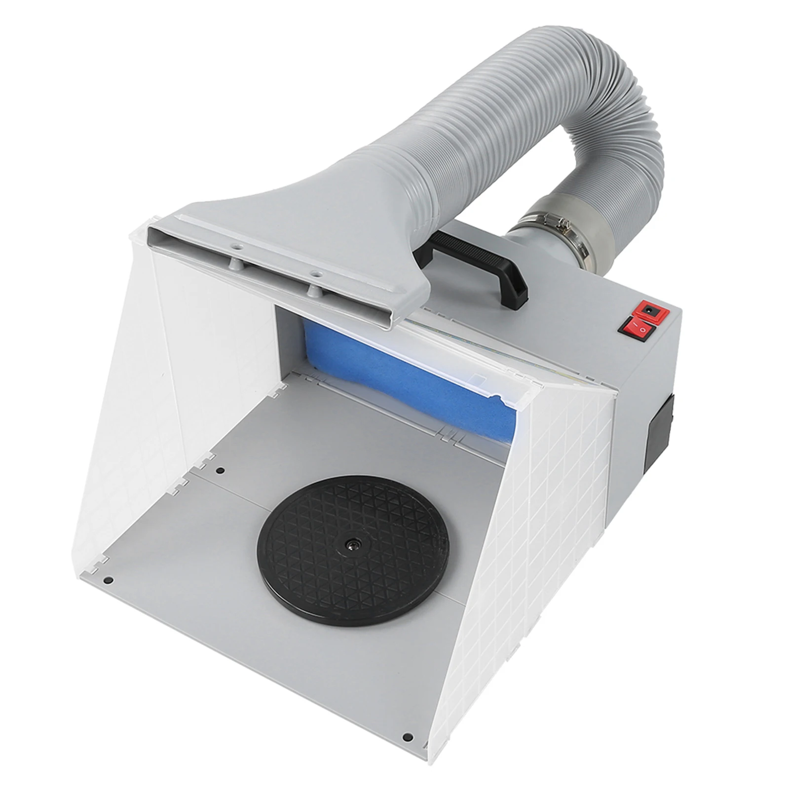 Airbrush Spray Booth with  Foldable Exhaust Filter Extractor Set Turn Table for Model Crafts Painting