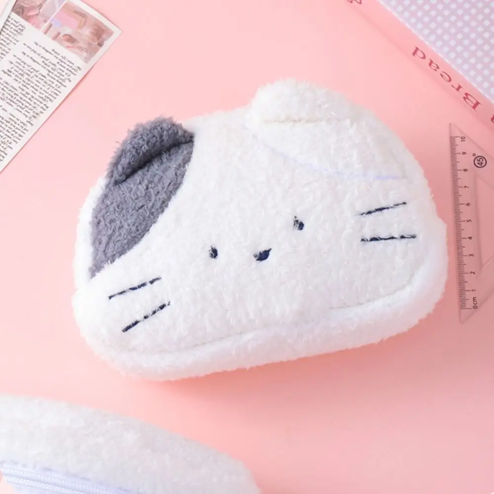 

Cute Large Capacity Plush Pen Bag Cartoon Cat Soft Stationery Organizer Multifunctional Stationery Bags