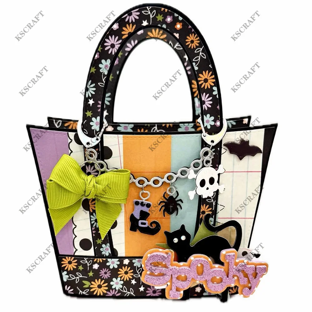 KSCRAFT 3D Tote Bag Metal Cutting Dies Stencils for DIY Scrapbooking Decorative Embossing DIY Paper Cards