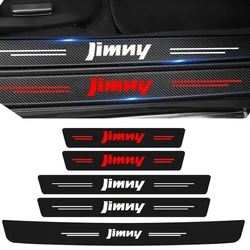 Carbon Fiber Car Threshold Stickers Door Sill Scuff Protector Plate For Suzuki Jimny 2000-2023 Trunk Door Bumper Scratch Guards