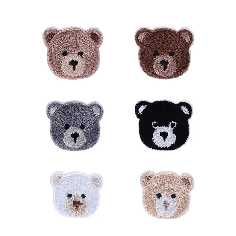 2Pcs Cute Cartoon Bear Embroidered Patches for Clothing Patches for Clothes Embroidery Patch Anime Sports Shoes Patch Adhesive