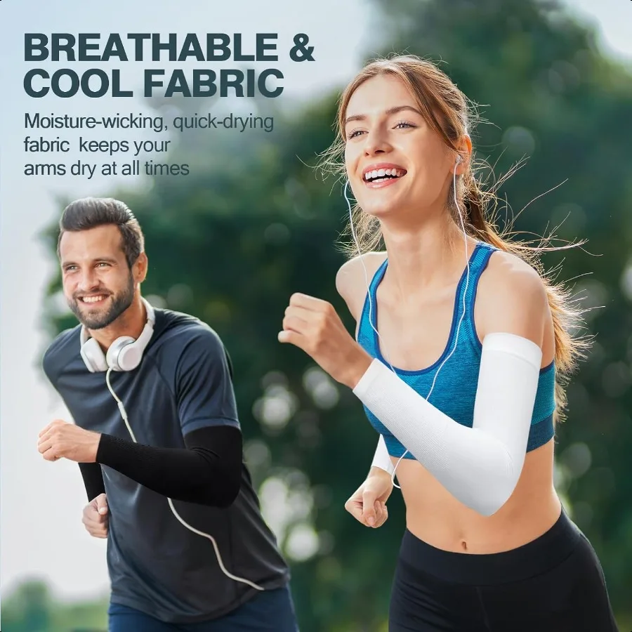 2 paia di maniche da braccio rinfrescanti con protezione UV, maniche da sole Comprion per uomo, donna, tatuaggio giovanile, copertura UPF 50
