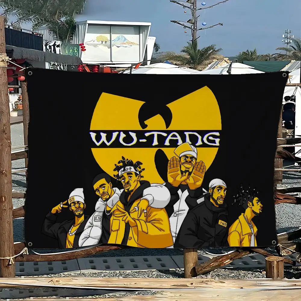 Hip Hop Group Wu Tang Creative Pattern Hanging Flag Polyester Printed Banner Hand Pulled Flag