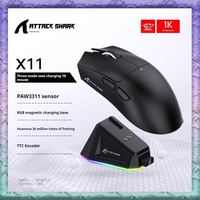 Attack Shark X11 Gaming Mouse Bluetooth Wireless Lightweight Charging Magnetic Seat Mouse For Esport Pc Gamer Computer Accessory