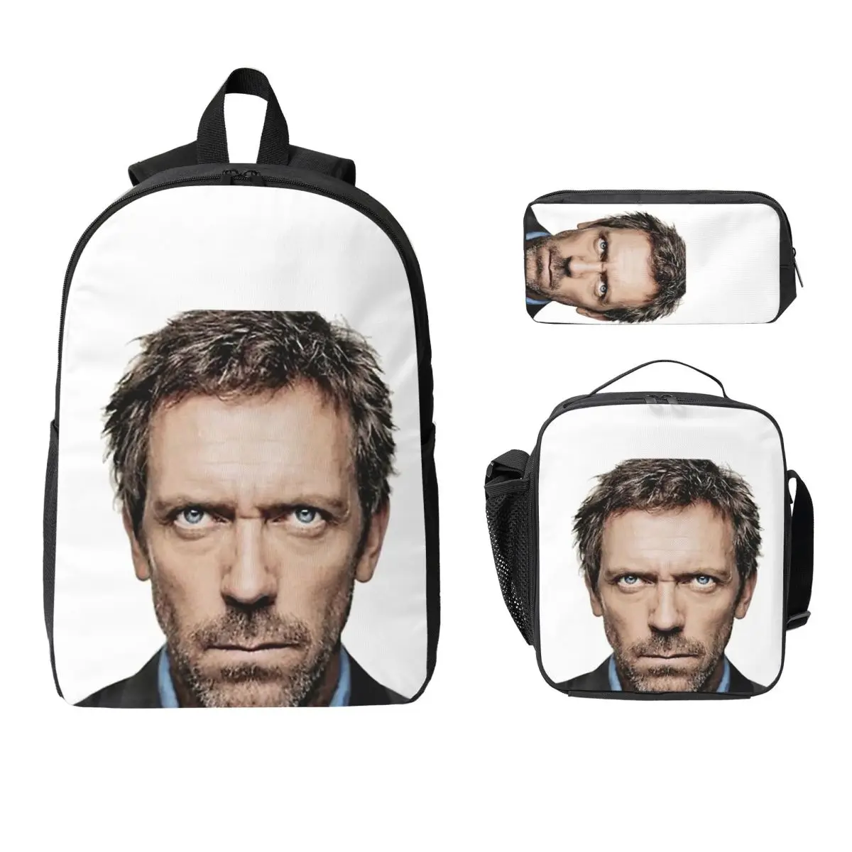 

Рюкзак House MD, студенческая сумка для книг для мальчиков и девочек, школьная сумка, компьютерные сумки на плечо, изолированная сумка для обеда, 3 шт., пенал