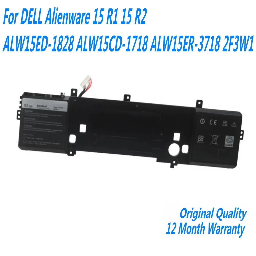 

NEW 191YN Laptop Battery For DELL Alienware 15 R1 15 R2 ALW15ED-1828 ALW15CD-1718 ALW15ER-3718 2F3W1 14.8V 92WH