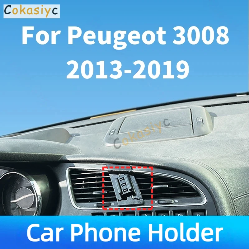 Für Peugeot 3008 2013-2019 Auto-Handyhalterung Spezielle Fixierhalterung Kabelloses Ladegerät Schwerkraft-Autohalterung für Auto-Innenausstattung