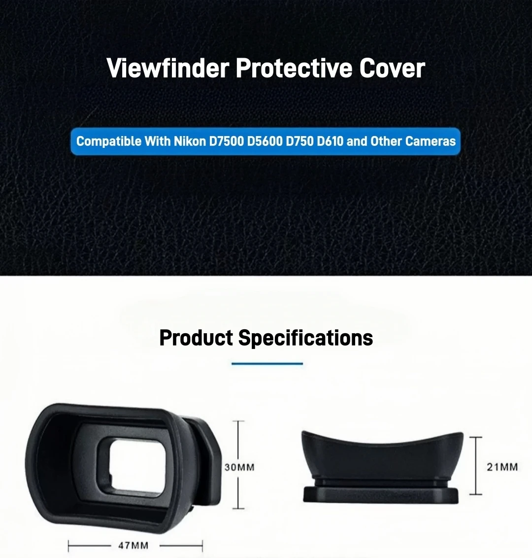Camera Viewfinder Eyecup Eyepiece Replacement Accessory Block Stray Light for Nikon D7500 D7200 D5600 D750 D90 D610 D600 Camera view 3