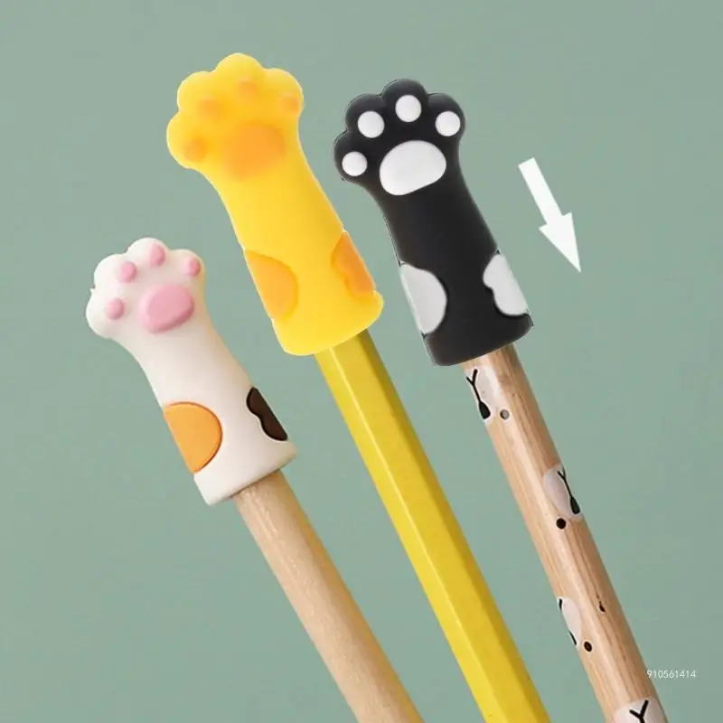 Pack of 3 Paw Pencil Clip on Pencil for Kid Student Game Reward Dropship