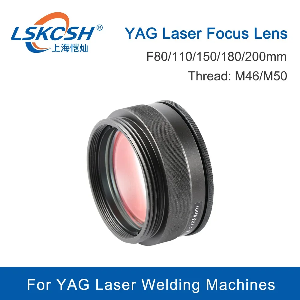 LSKCSH Laser Focusing Lens 1064 Laser Welding Machine Focus Lens M46 3 Lenses Combined Scews M50 Focus 80 110 120 150 180 200mm