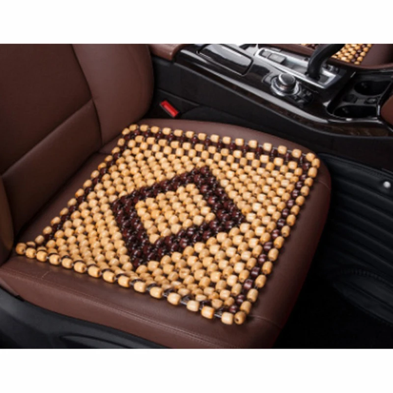 Summer Breathable Cooling Seat Cover Pad Wood Bead Car Seat Cushion Air Ventilation Mesh Mat Cushion Pad Office Massage Cushion