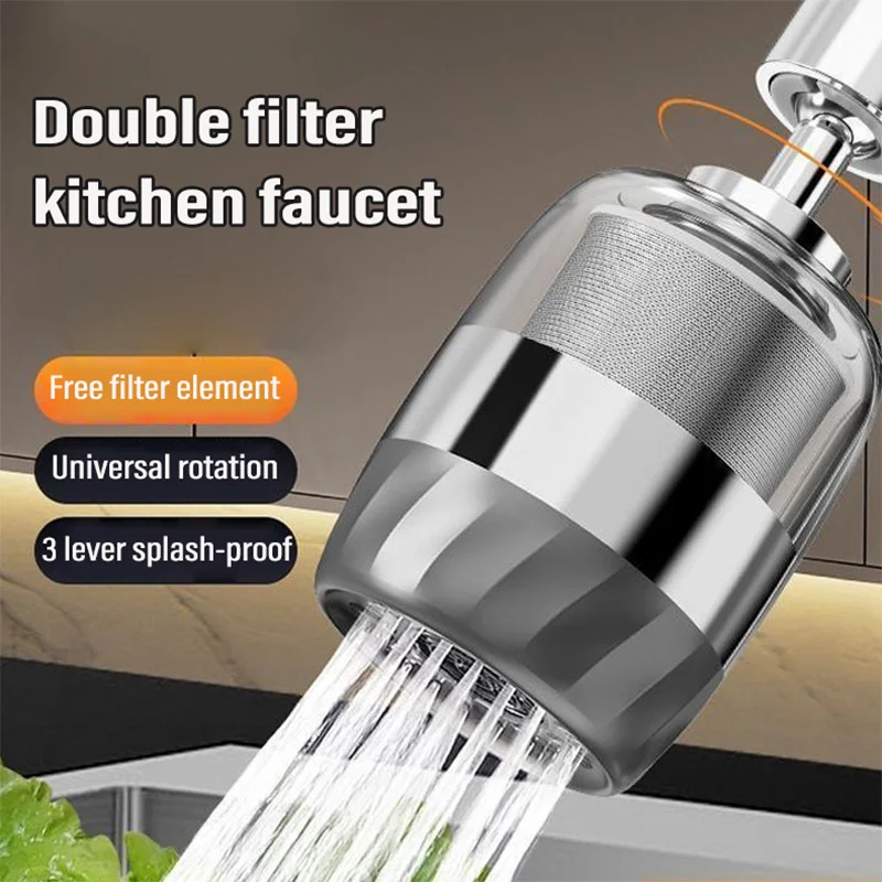 Tap Water Purifier Faucet Water Filter for Sink Kitchen Faucet Washable Stainless Steel Percolator Home Filtration Purifie Spray