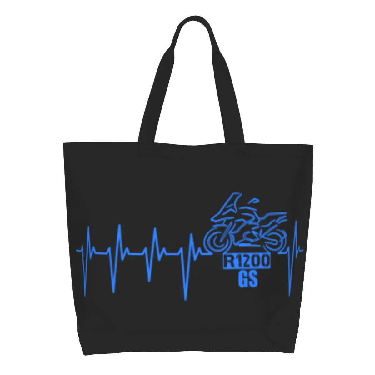 Custom Motorcycle R1200 GS Enduro Motorcyclists Canvas Shopping Bags Women Recycling Large Capacity Groceries Shopper Tote Bags