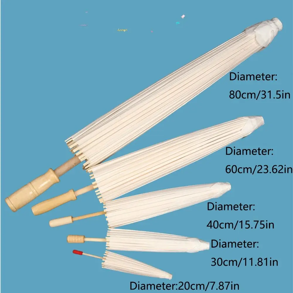 빈티지 오일 종이 우산 DIY 긴 손잡이 나무 그리기 우산 손으로 그린 ​​편안한 그립 중국어 우산 키즈