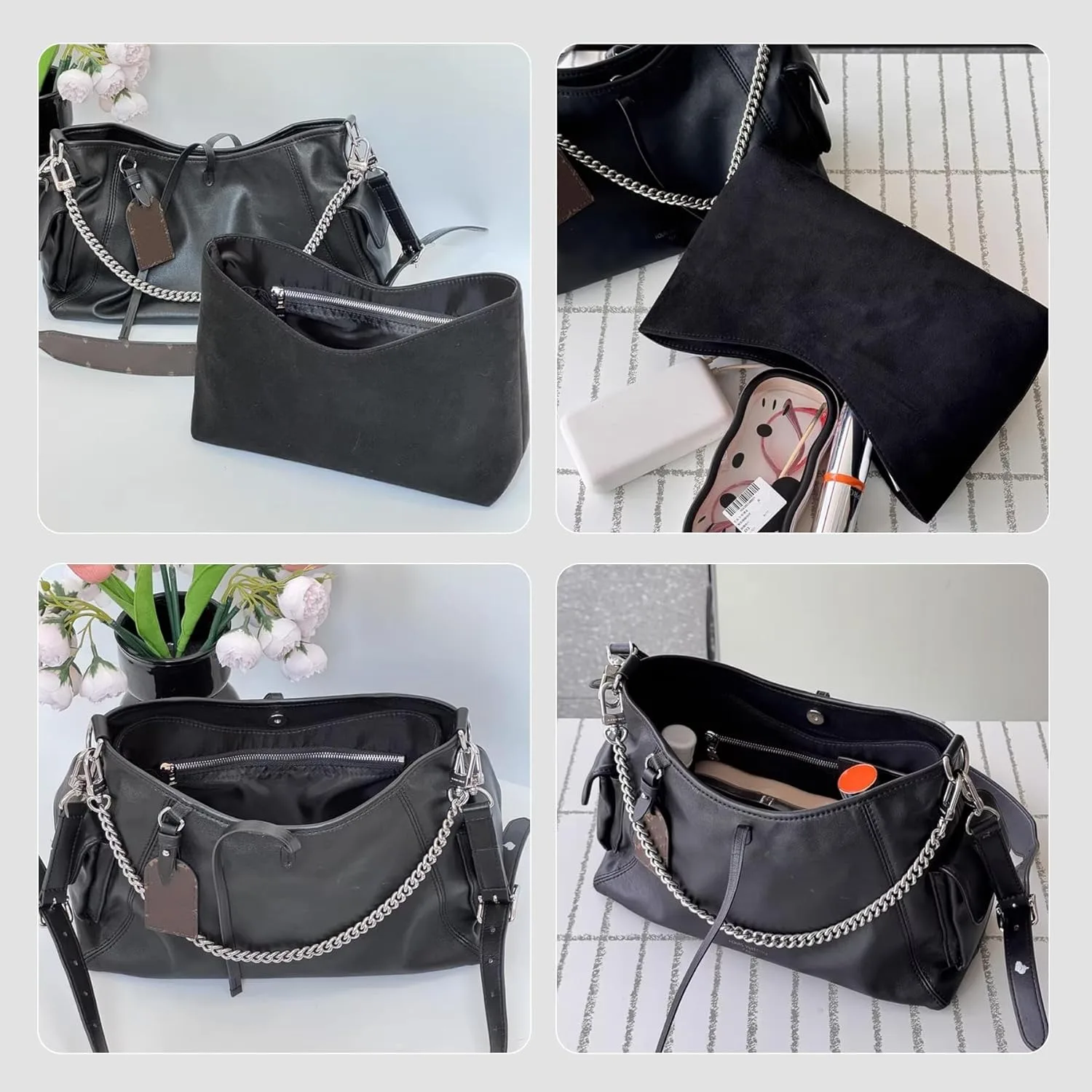 حقيبة حمل من ورق Dupontpaper خفيفة الوزن ومقاومة للماء ومطورة متوافقة مع حقيبة LV CarryAll Vibe MM