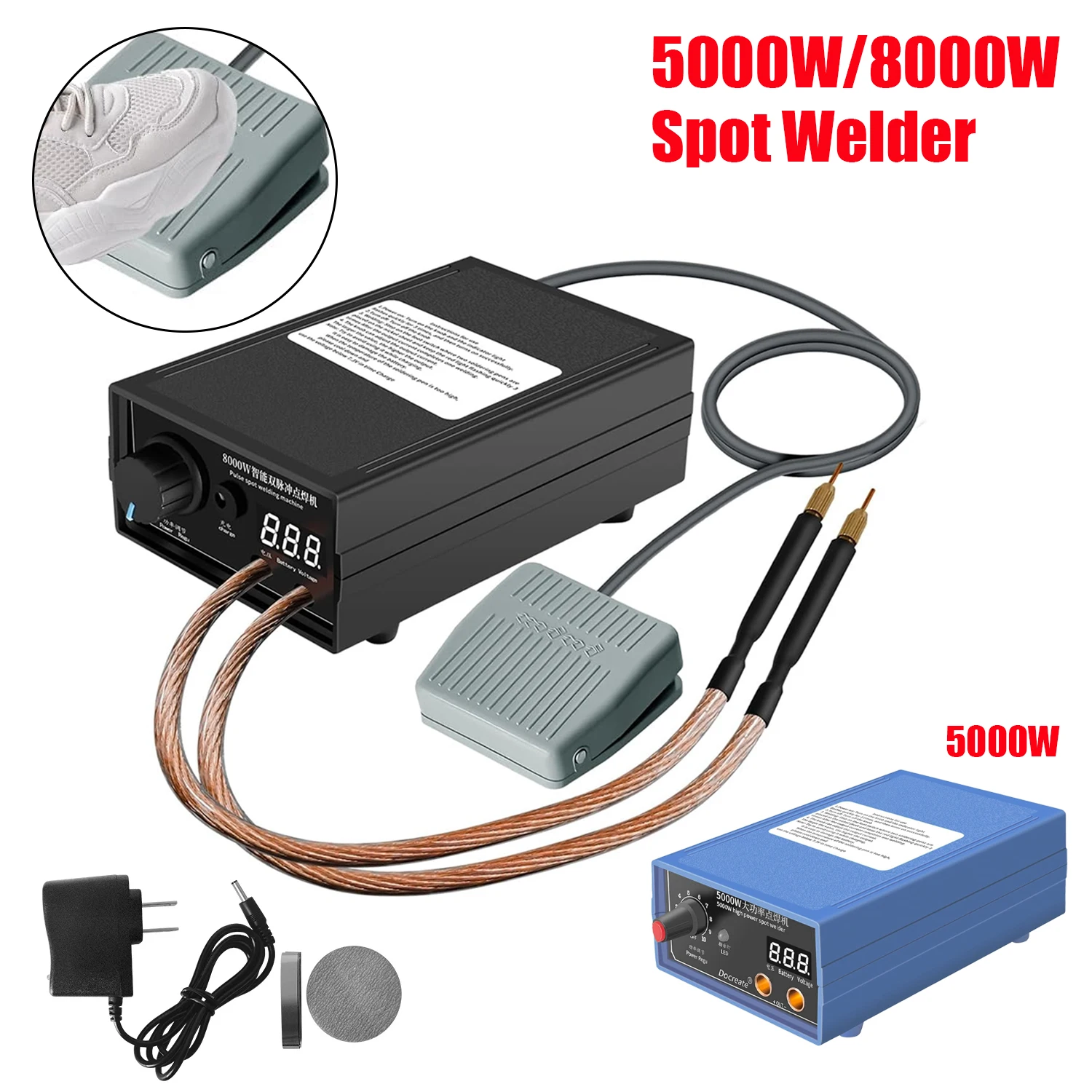 

5000/8000W Spot Welder Handheld Portable Mini Spot Welding Machine With Quick Release Pen Nickel Plate 18650 Battery Spot Welder