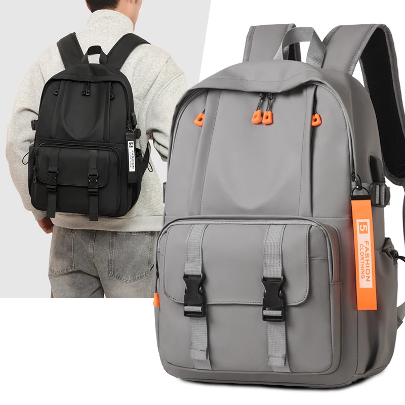 Newest Backpack with USB Men's Fashion Backpack Men's Business Computer Bag Large Capacity Travel Bag College schoolbag