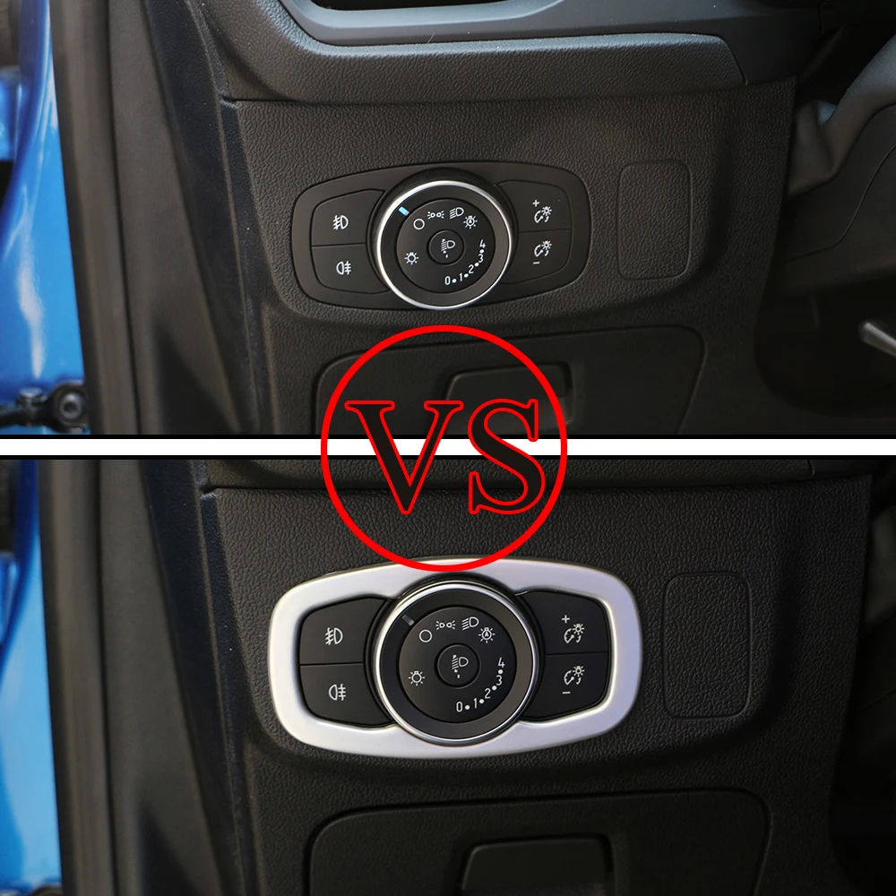 Car Head Light Switch Button Panel Frame for Ford Focus 4 MK4 2019 - 2023 ABS Head Lamp Sticker Cover Trim Accessories