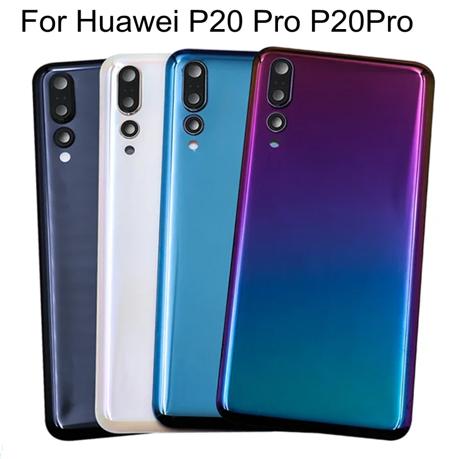 

Новинка для Huawei P20 Pro, задняя крышка аккумулятора, задняя дверь, 3D стеклянная панель, корпус аккумулятора P20 Pro, чехол с объективом камеры, замена