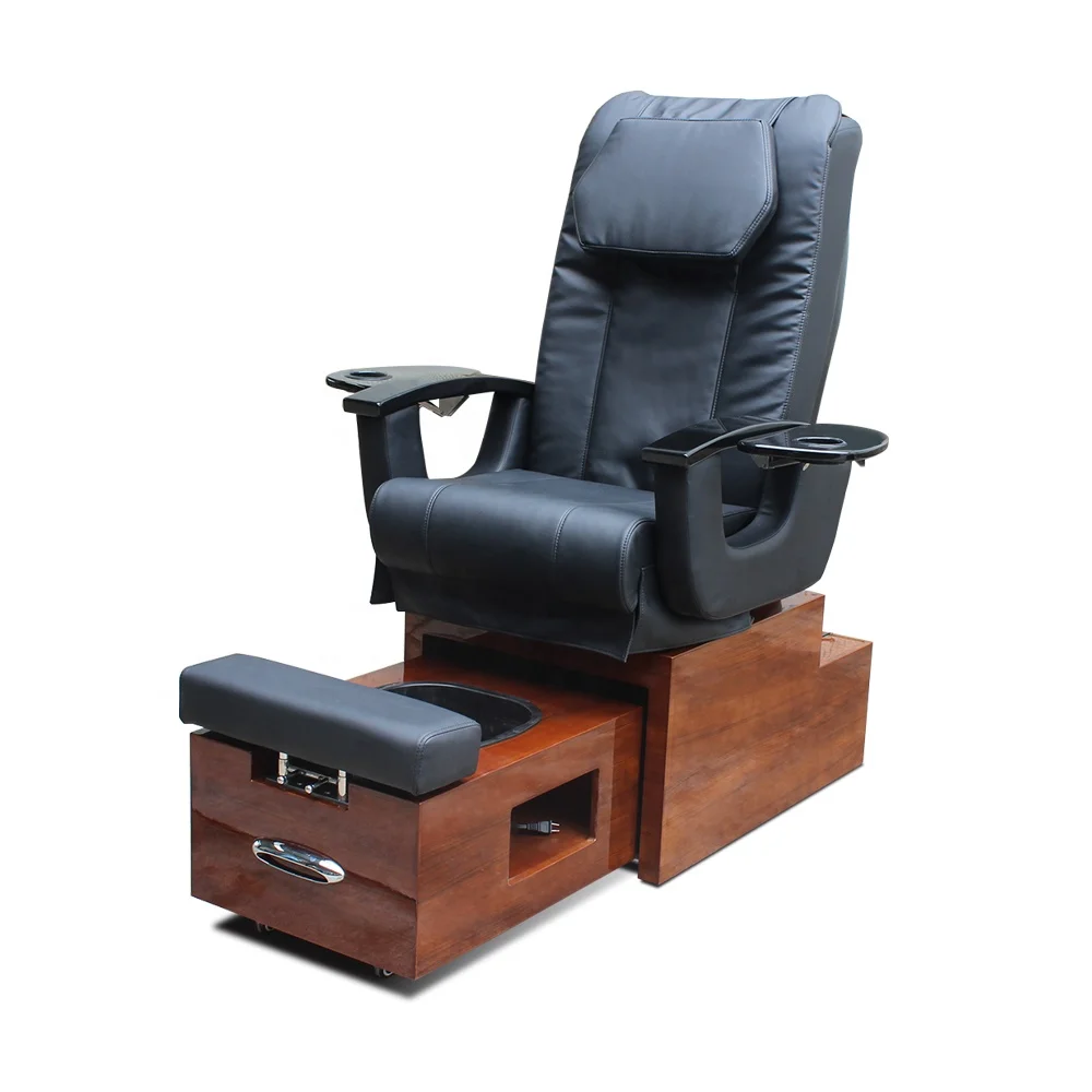

Modern Beauty Nail Salon Furniture Wood Base No Plumbing Foot Spa Manicure Pedicure Chair