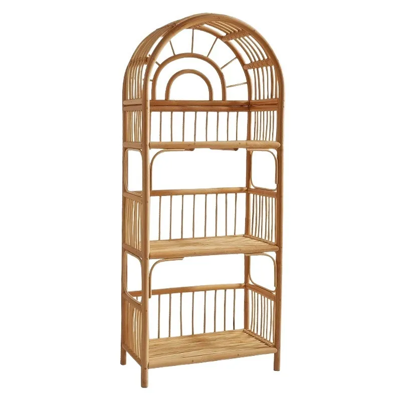 

Rattan shelves Floor-to-ceiling bookshelves Multi-layer storage racks Living room home Japanese display racks Display racks