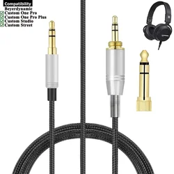 OFC 6.35mm Replacement Nylon Braided Cable Extension Cord for Beyerdynamic Custom One Pro Plus Studio Street Headphones