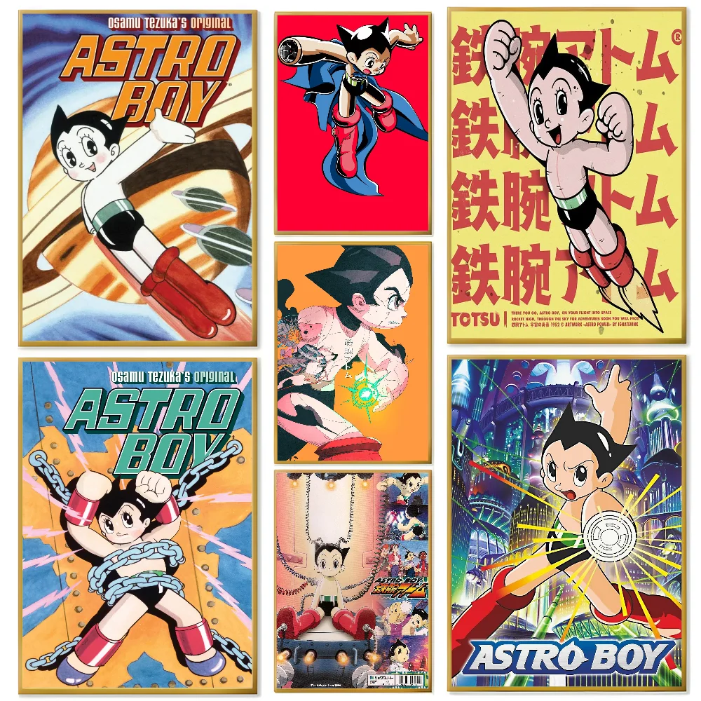 Retro A-Astro Boy Iron Poster Home Decor HD Sticky Wall Waterproof Home Living Room Bedroom Bar Decoration