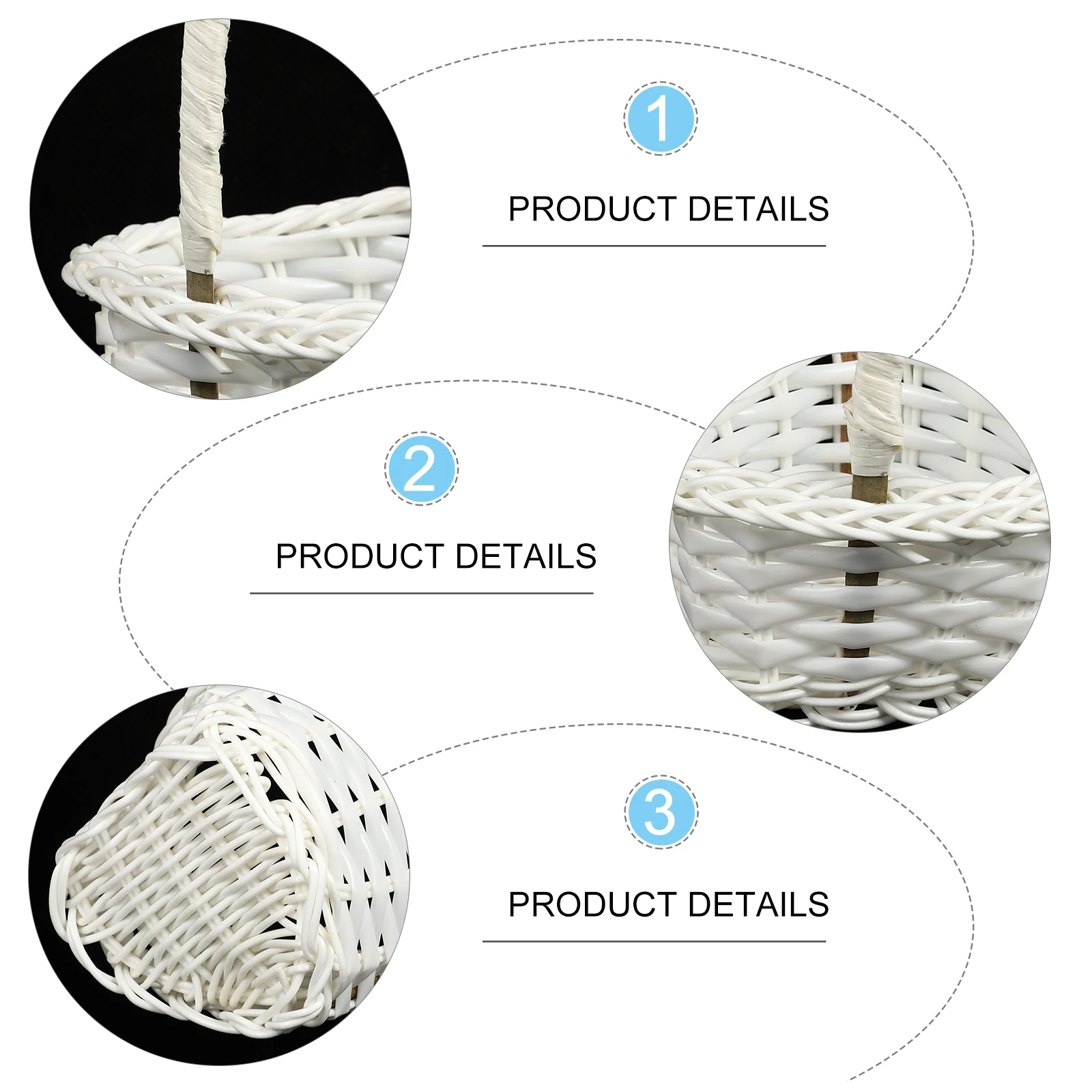 

6pcs Rattan Vegetable Basket Small Woven Handles Reusable Picnic Handmade Storage Home Hotel Decor Natural Texture