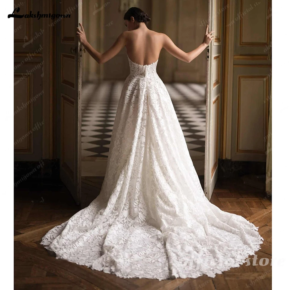 Lakshmigown Vollspitze A-Linie Lange Hochzeitskleider 2027 Neues Sweetheart-Hochzeitskleid für die Braut Ballkleid Maßanfertigung – Detail 9