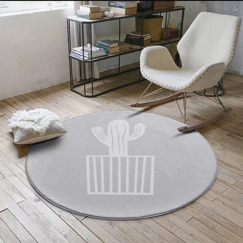 

Round Rug Tea Table Bedroom Room Hanging Basket Decorative Folding Mat Home Study Computer Chair Floor Mats Comfortable