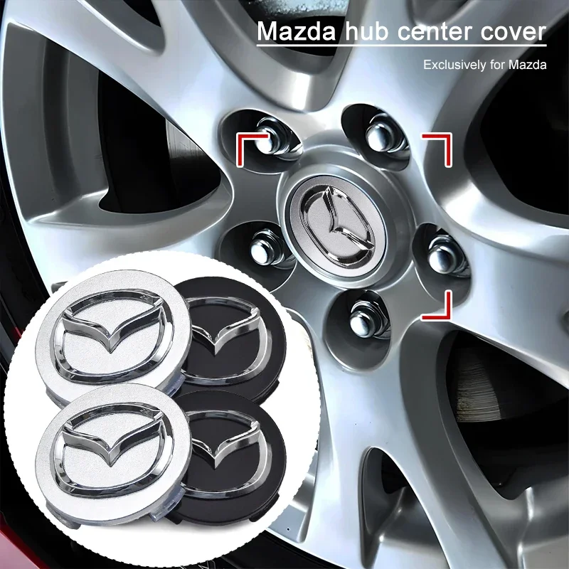 For Mazda 3 Alexa CX4 CX5 CX8 2 3 6 DJ BL BM GJ CX-5 CX5 CX-3 CX3 CX9 CX7 4pcs 56 mm car wheel hub cap badge Automobile hubcap